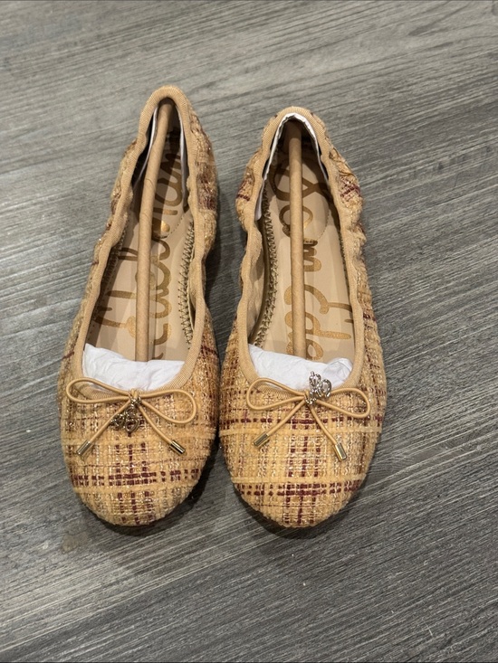 Sam Edelman Shoes - Sam Edelman-Felicia,Tan/Gold Boucle Tweed Ballet Flats Size 6 NWT NIB